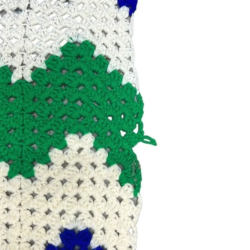 Handmade Crochet Knit Herringbone-Style Pattern lap blanket  30